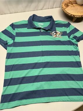 Disney Mickey and Friends Striped Polo - Green and Navy